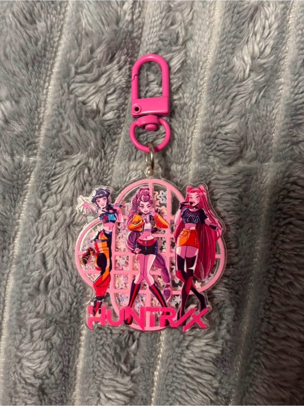 Pink Anime Character Keychain Charm for Kids